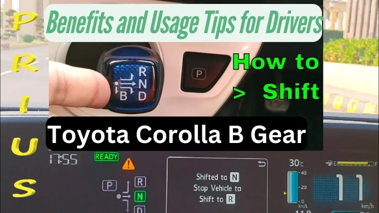 Toyota Corolla dashboard with B gear instruction.